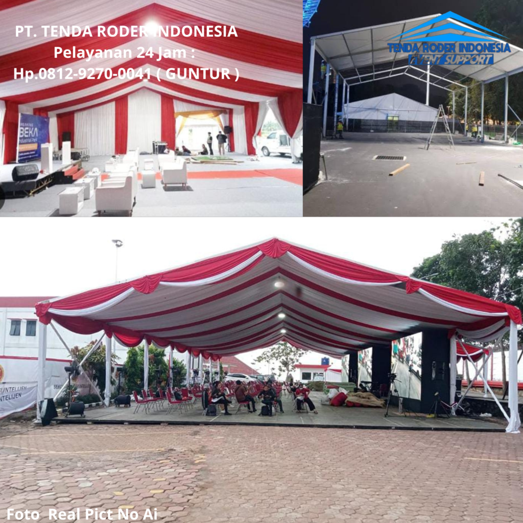 Rental PANGGUNG PIDATO,TENDA RODER MERAH PUTIH Purwakarta