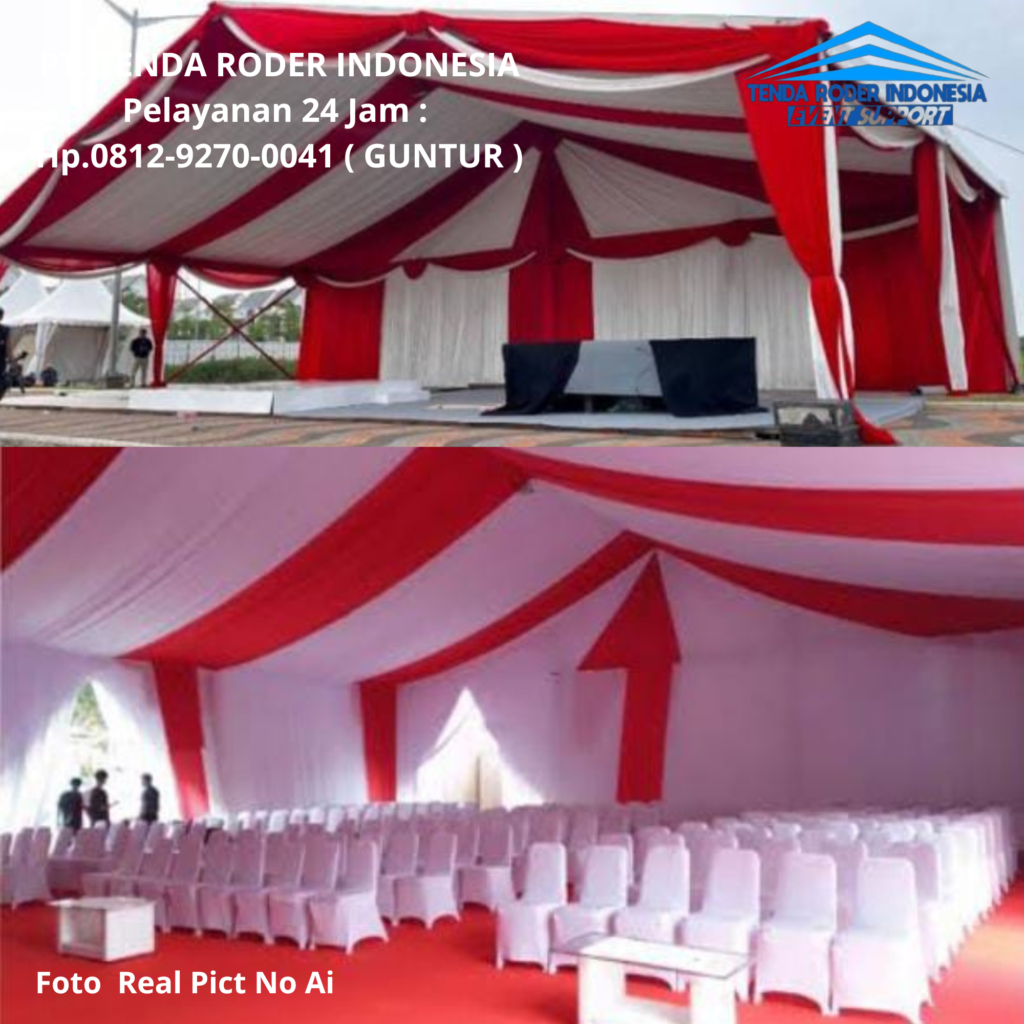 Rental PODIUM JUARA,TENDA RODER Dekor Merah Putih Jakarta