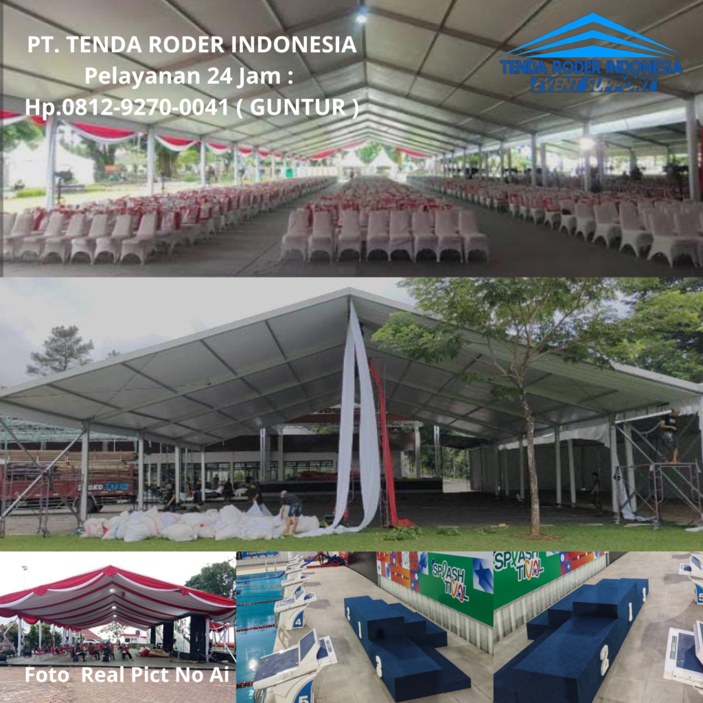 Rental PODIUM JUARA,TENDA RODER Dekor Merah Putih Jakarta