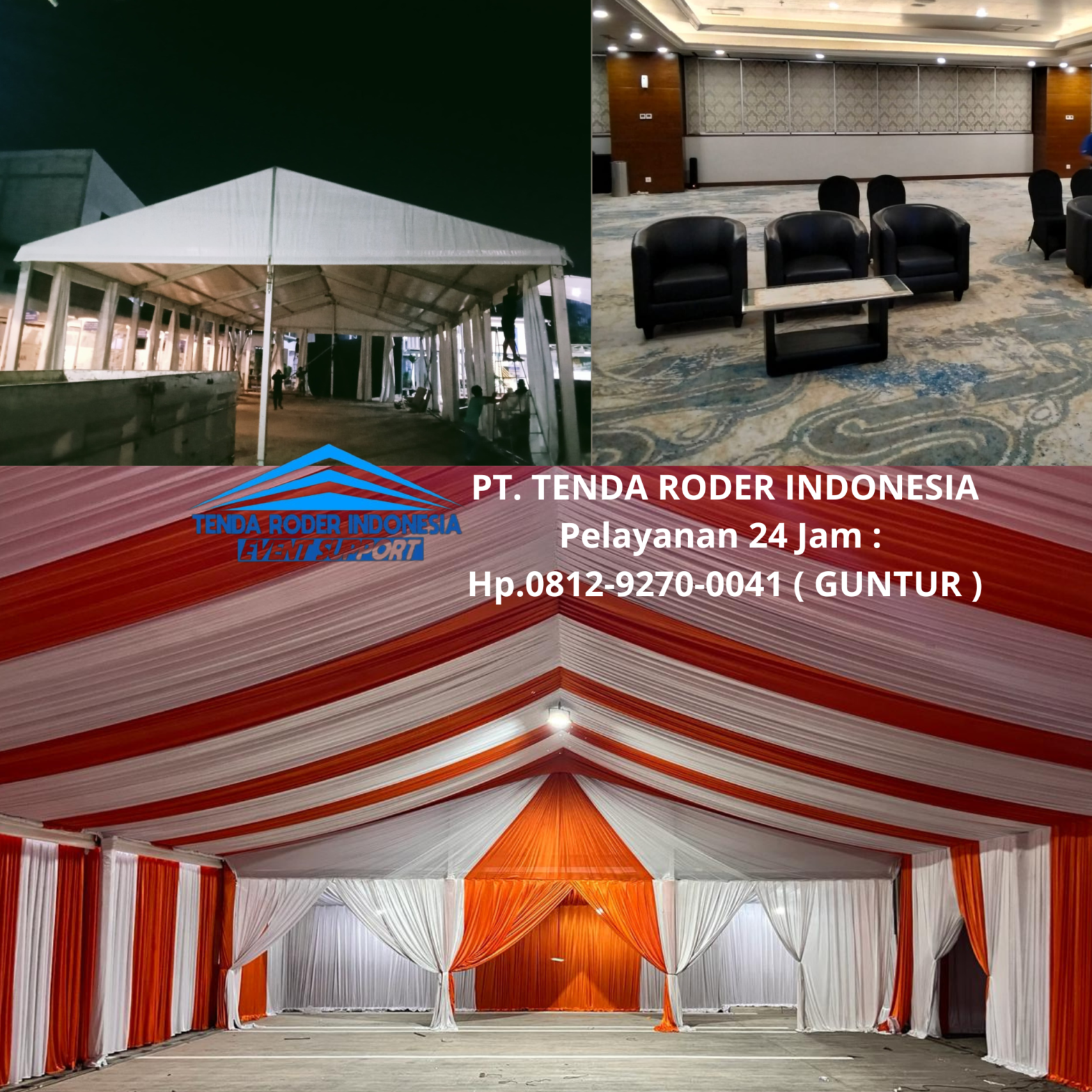 Rental SOFA OVAL HITAM,TENDA RODER Dan DEKORASI Cikarang