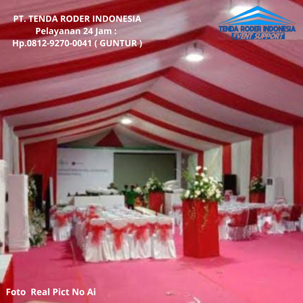 Rental Tenda Roder Full Kain Dekorasi Merah Putih Depok