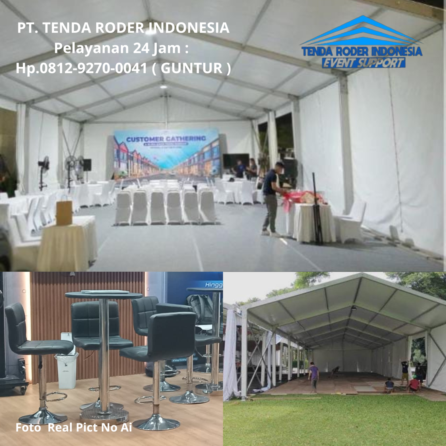 Rental Tenda Roder Lengkap Kursi Barstool Senderan Hitam Pekalongan