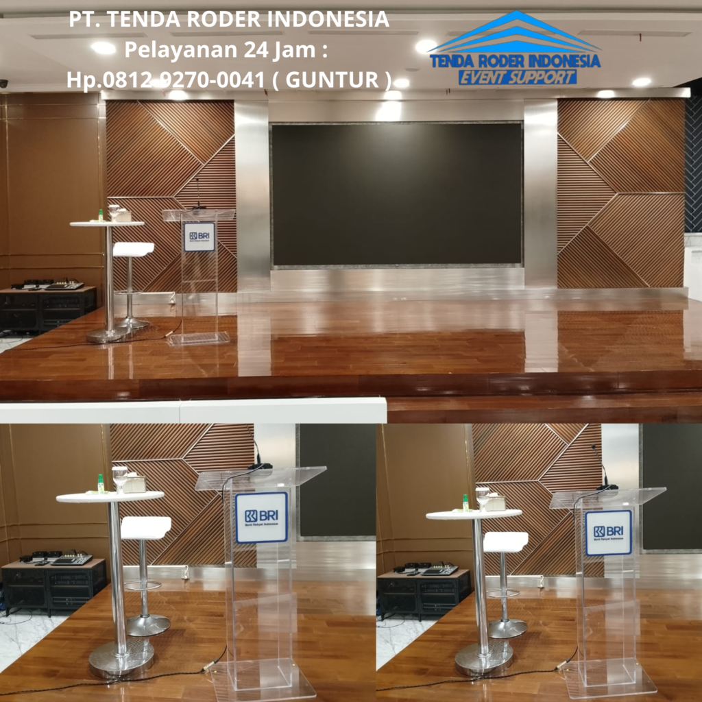 Sewa PODIUM ACRYLIC,TENDA RODER Karawang