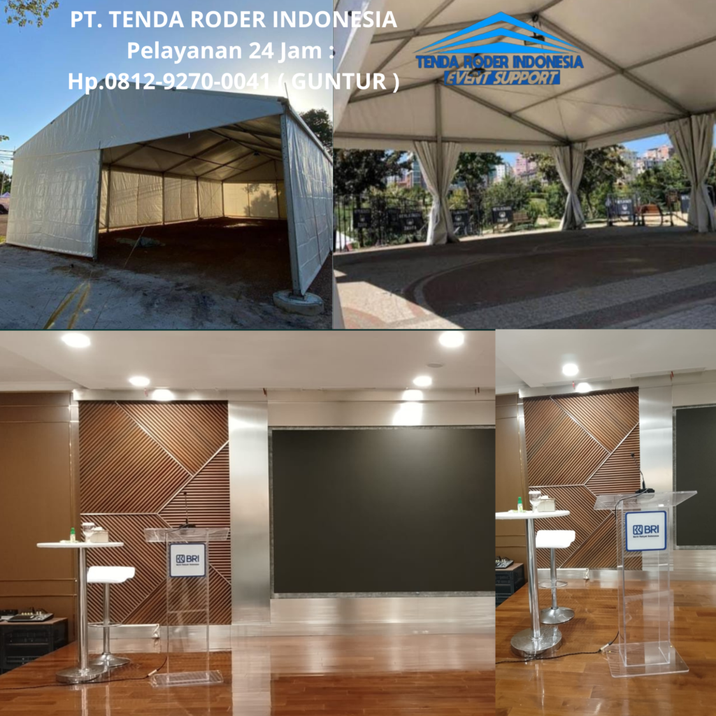 Sewa PODIUM ACRYLIC,TENDA RODER Karawang