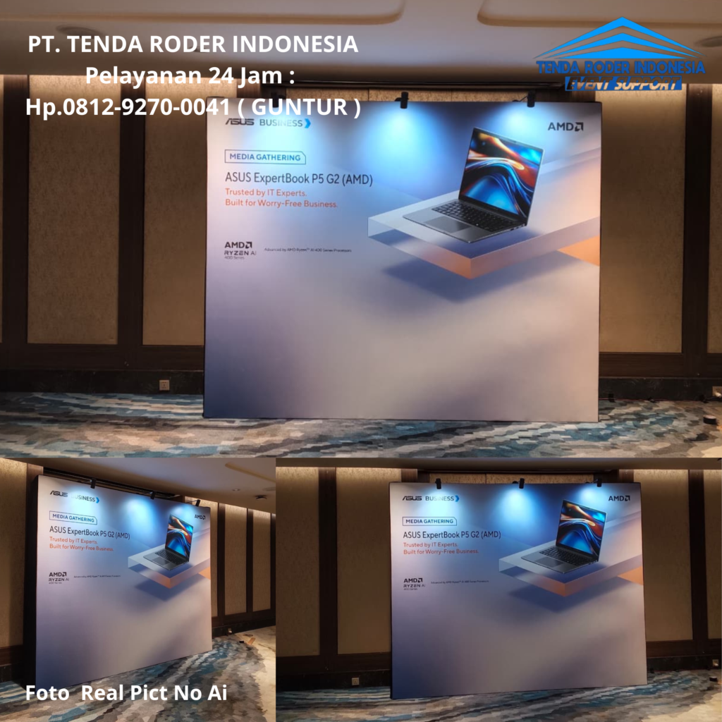 Sewa Paket TENDA RODER DAN BACKDROP FLEXY CUSTOM Jakarta