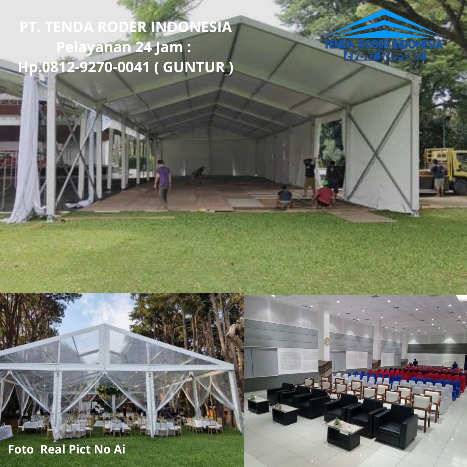 Sewa SOFA VIP HITAM, MEJA KACA Dan TENDA RODER Area Bekasi