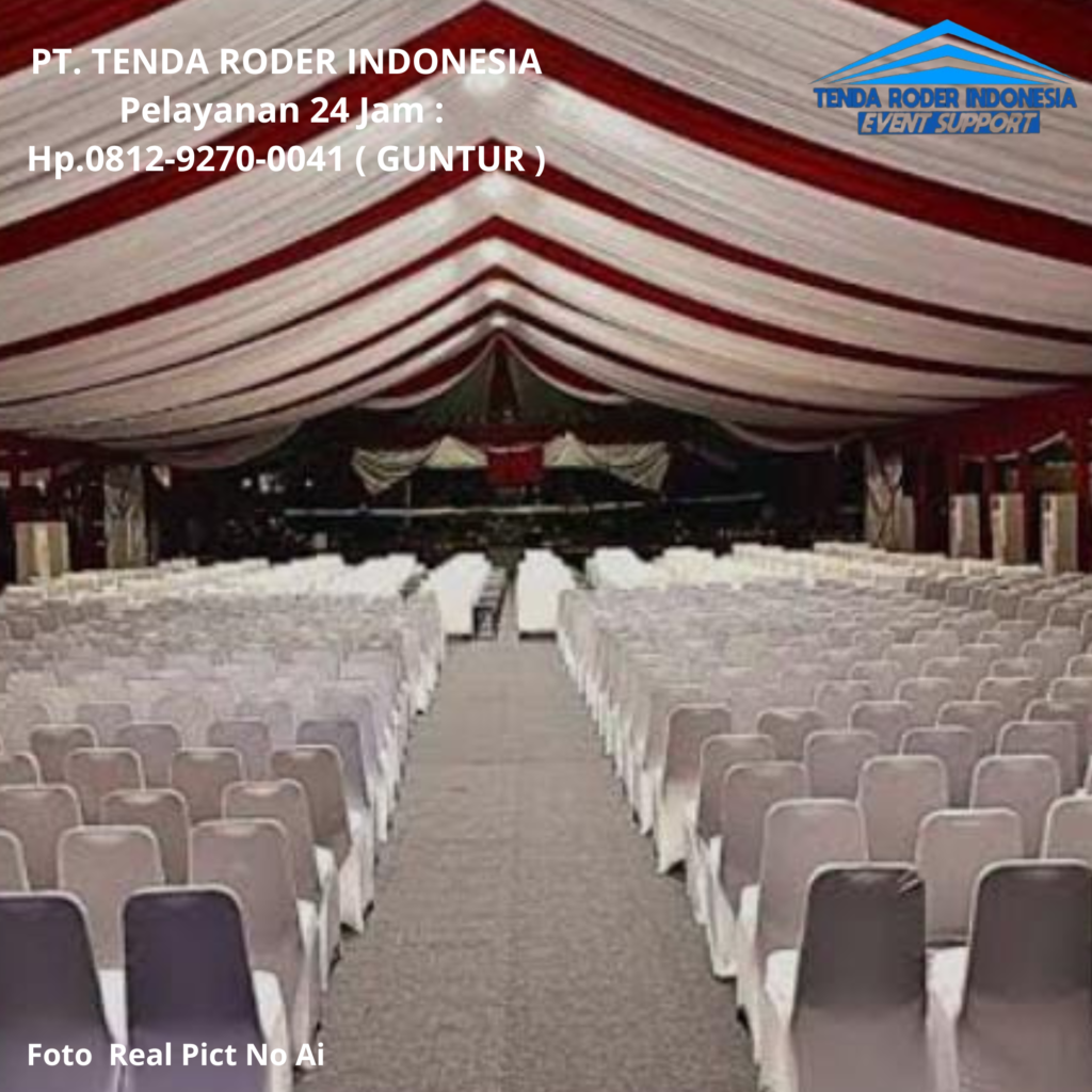 Sewa TENDA RODER DEKORASI KAIN MERAH PUTIH Semarang