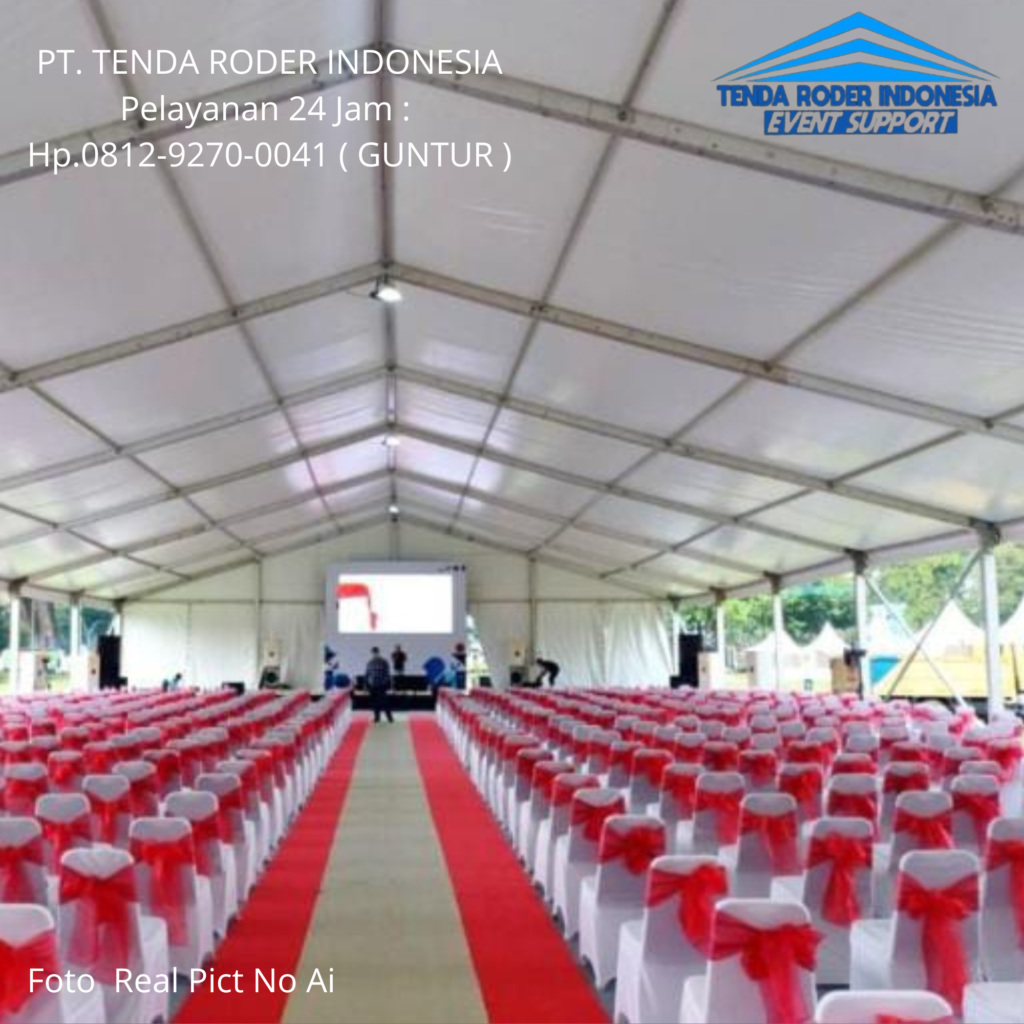 Sewa TENDA RODER DEKORASI KAIN PUTIH MERAH Jakarta