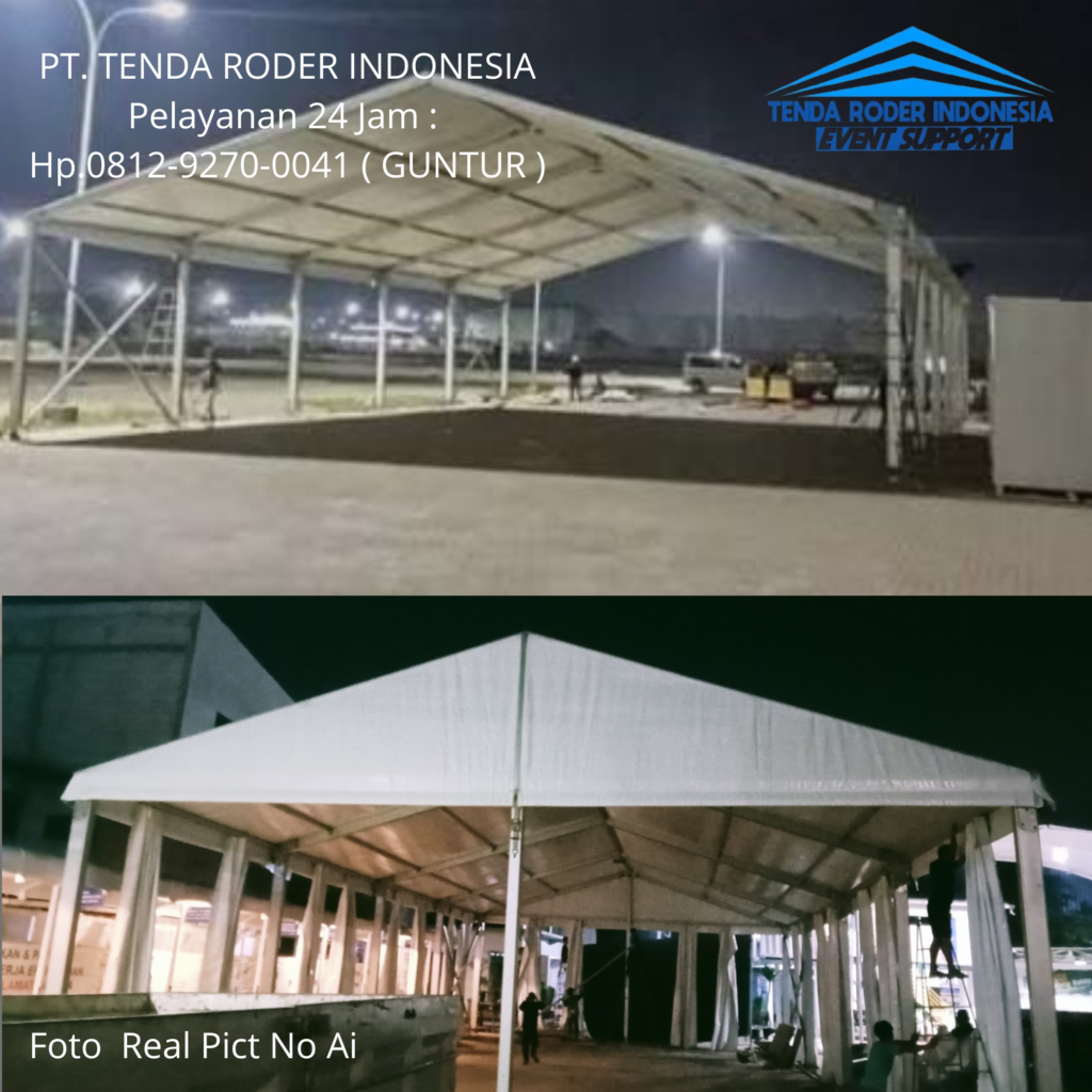 Sewa TENDA RODER DEKORASI KAIN PUTIH MERAH Jakarta