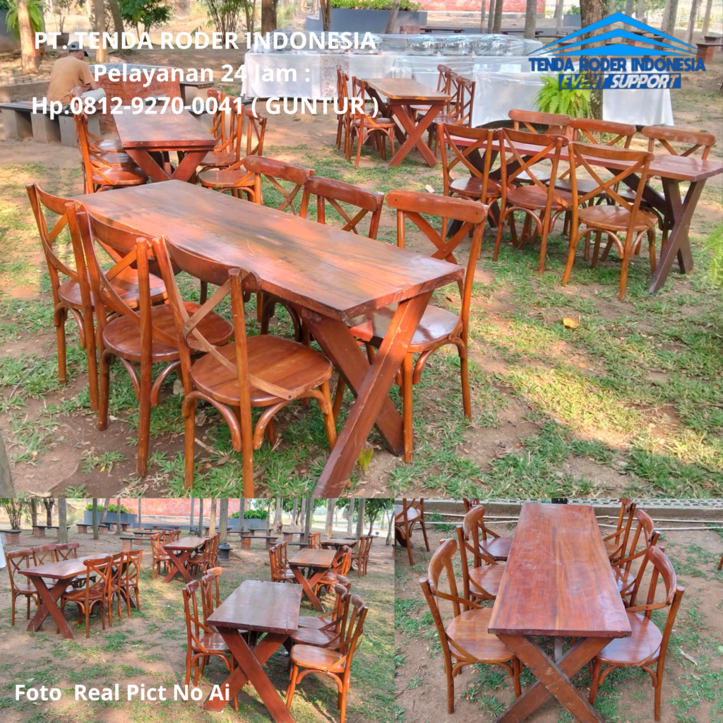 Penyewaan TENDA RODER, MEJA TAMAN LENGKAP KURSI CROSBACAK Pati 0812-9270-0041