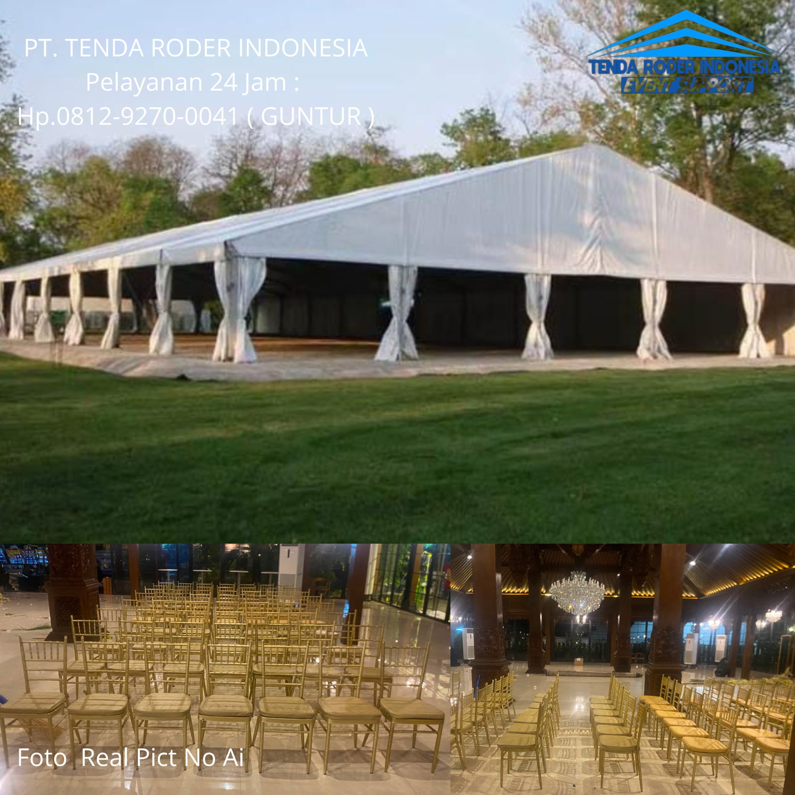 Rental KURSI TIFFANY GOLD BANTALAN Dan TENDA RODER Bogor