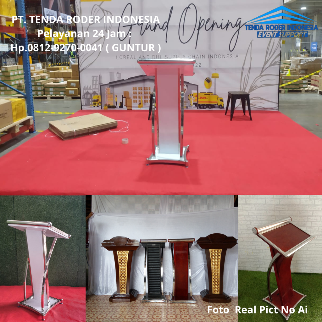 Rental PODIUM PUTIH VIP Dan TENDA RODER Depok