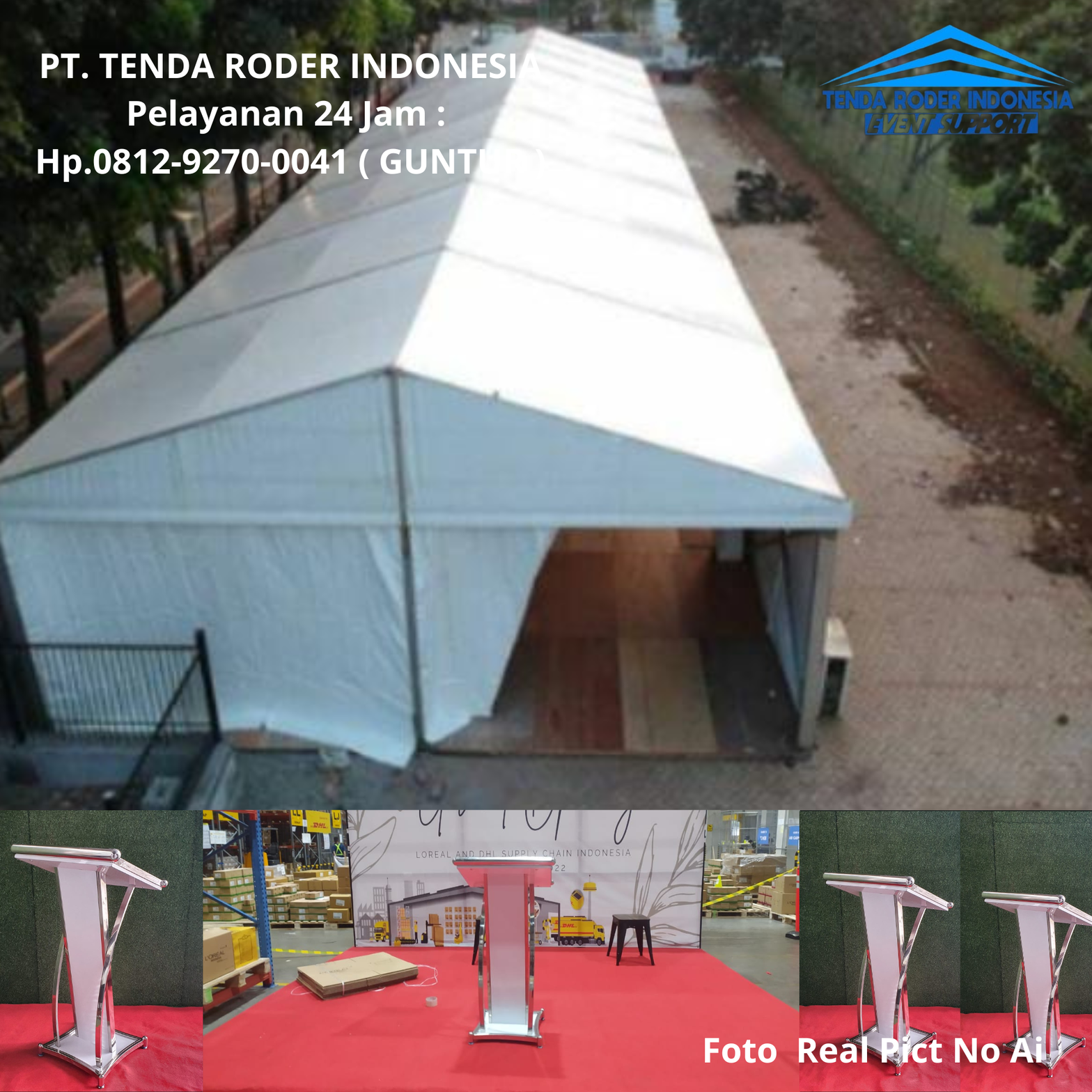 Rental PODIUM PUTIH VIP Dan TENDA RODER Depok