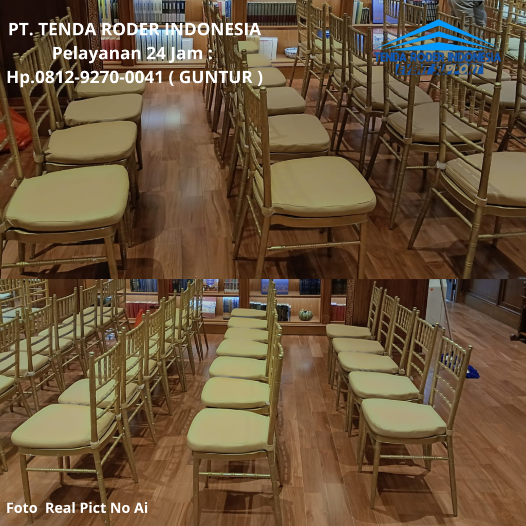 Rental TENDA RODER, KURSI TIFFANY VIP Gold BSD