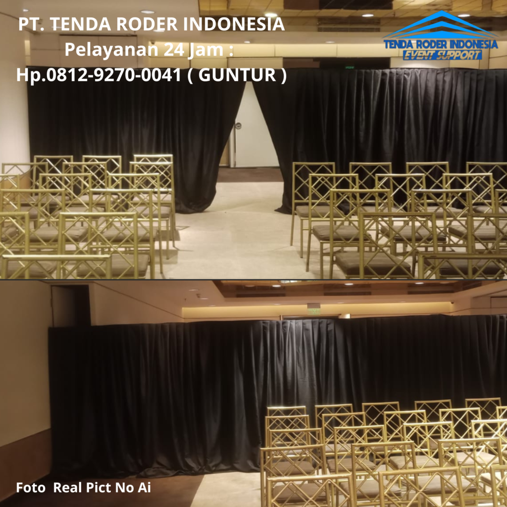 Rental TIRAI HITAM Bahan Tebal,TENDA RODER Jakarta