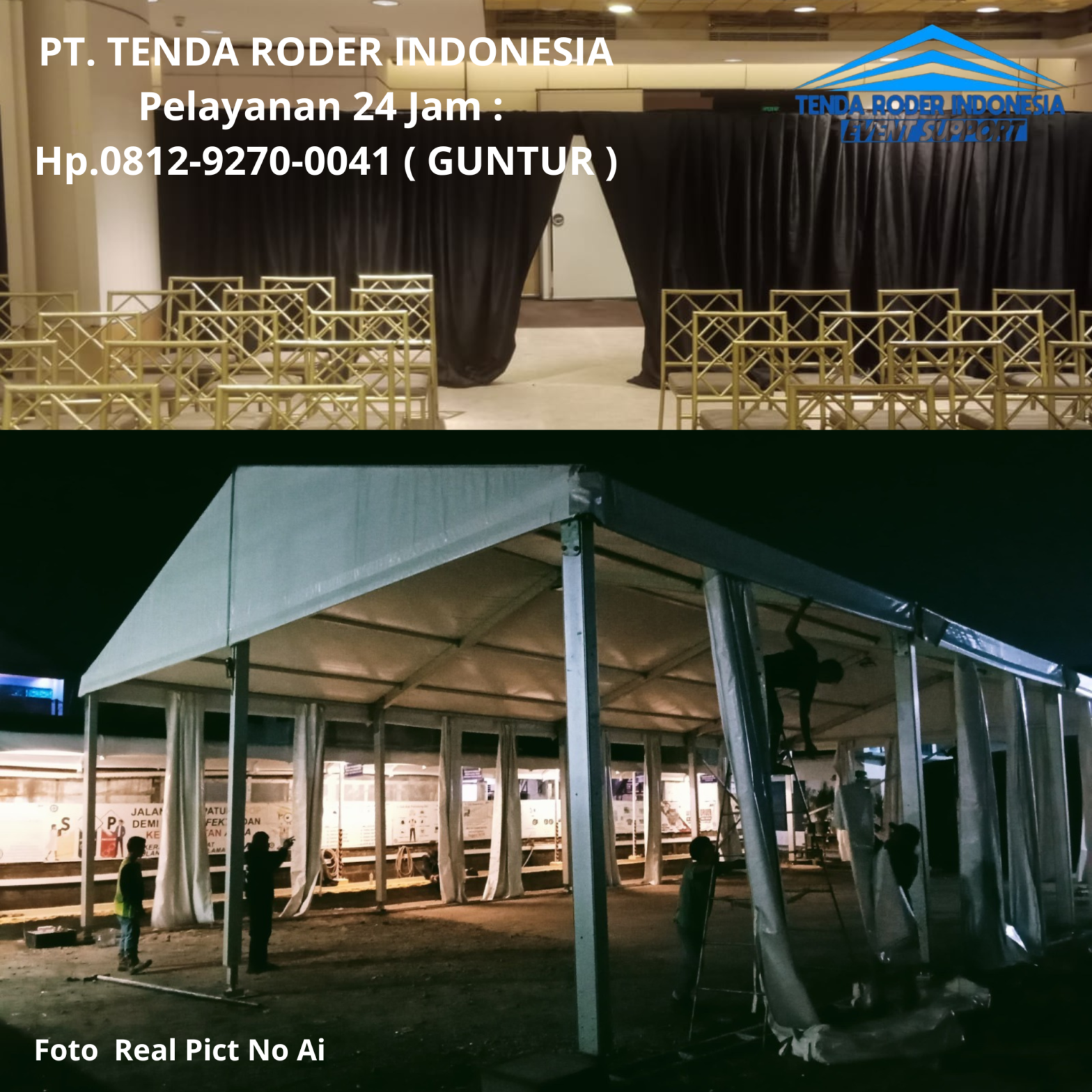 Rental TIRAI HITAM Bahan Tebal,TENDA RODER Jakarta