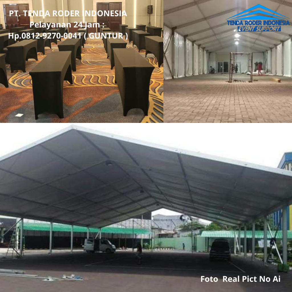 Sewa MEJA IBM Cover Strick Hitam, TENDA RODER Serang