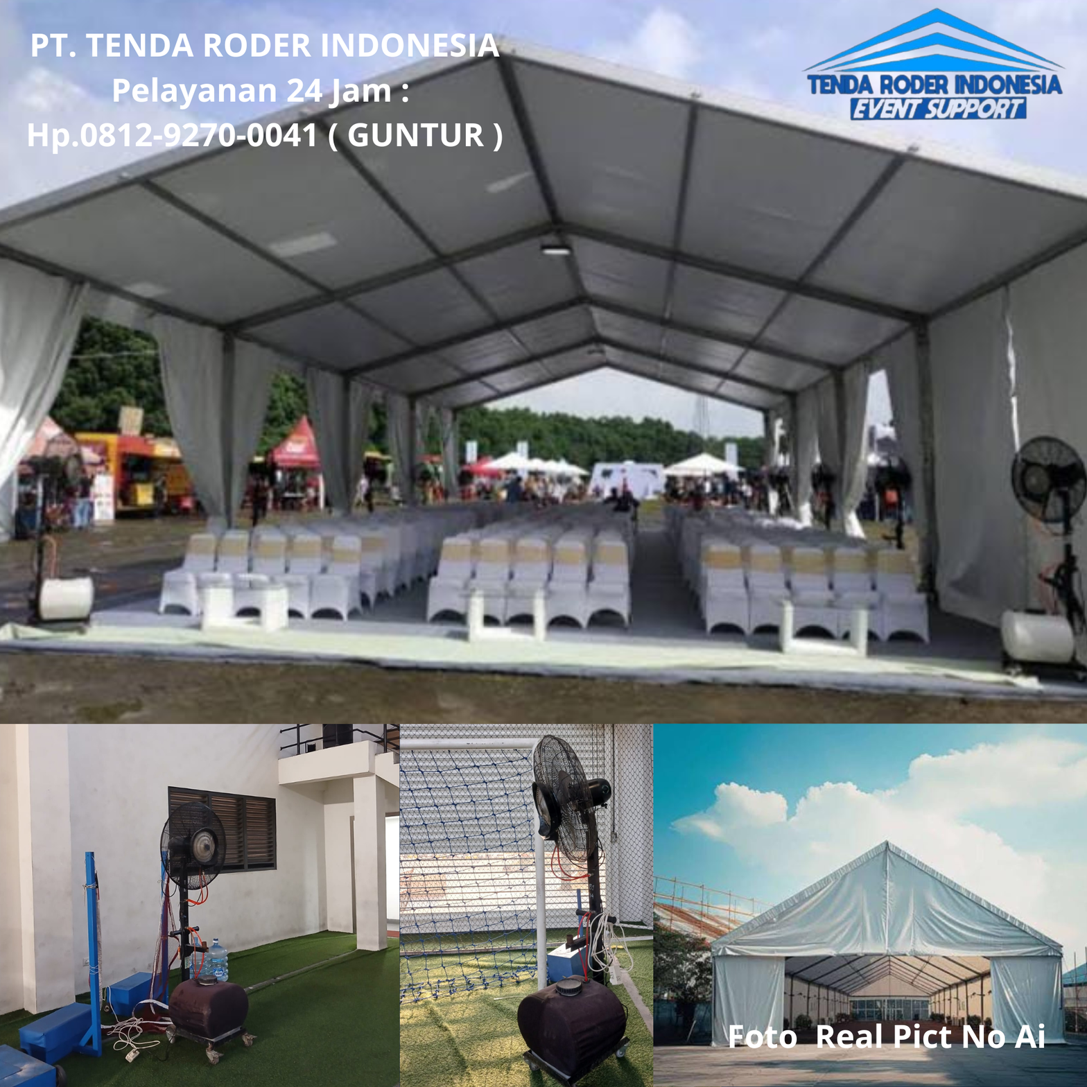Sewa TENDA RODER Lengkap Dengan MISTY FAN Area Bekasi