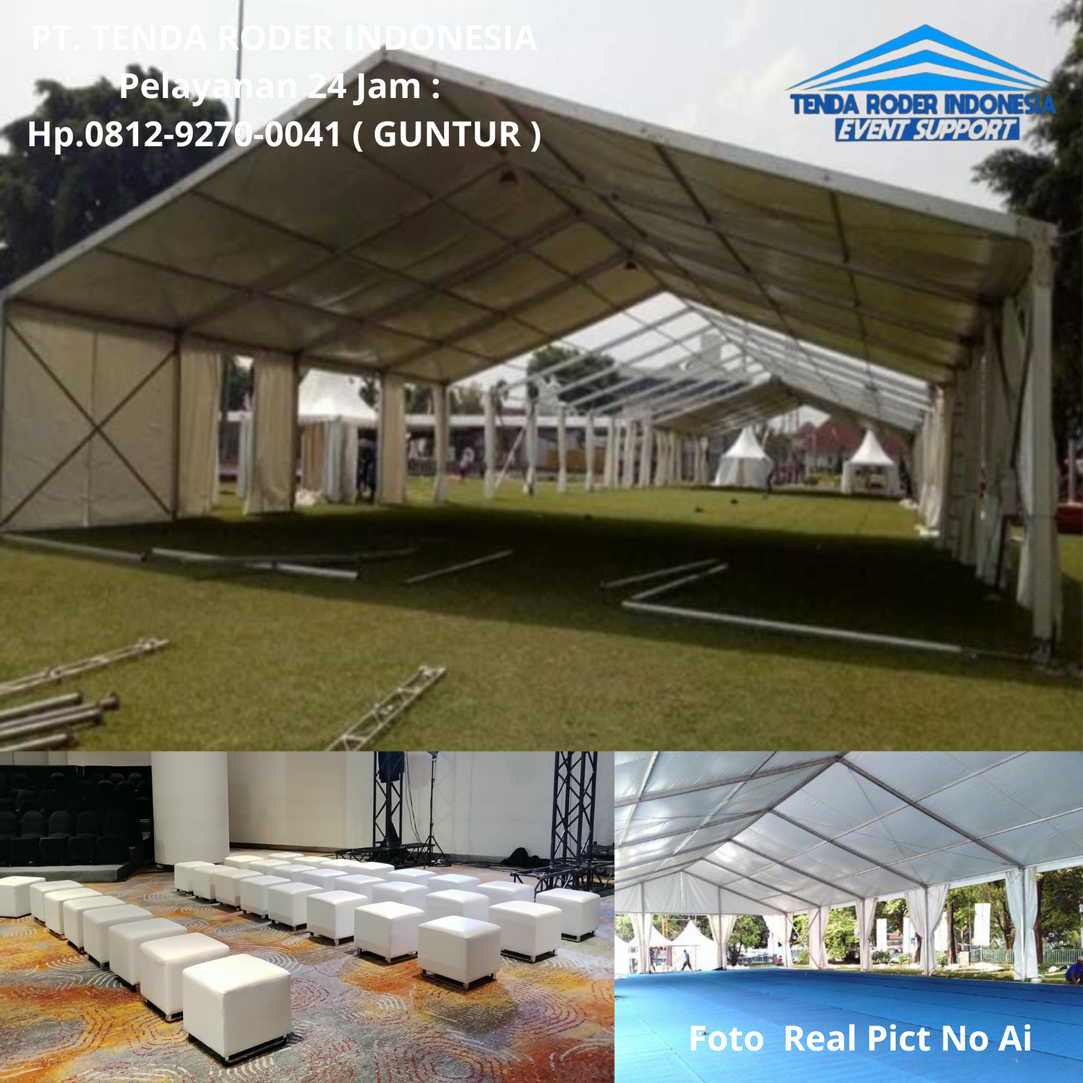 Rental SOFA PUFF SINGLE PUTIH Dan TENDA RODER Area Bekasi