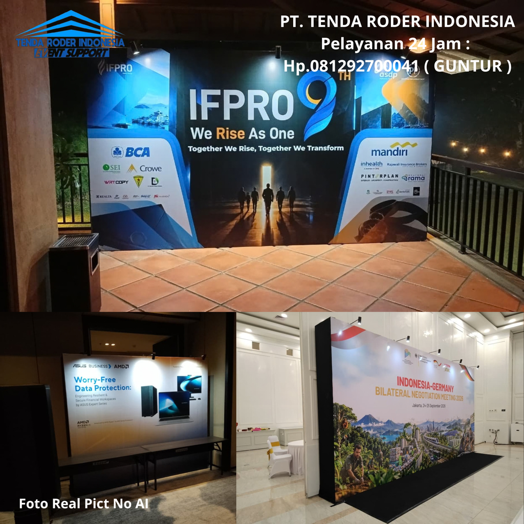 Sewa Backdrop, Photobooth, Lampu Sorot, Tenda Roder Premium Bandung