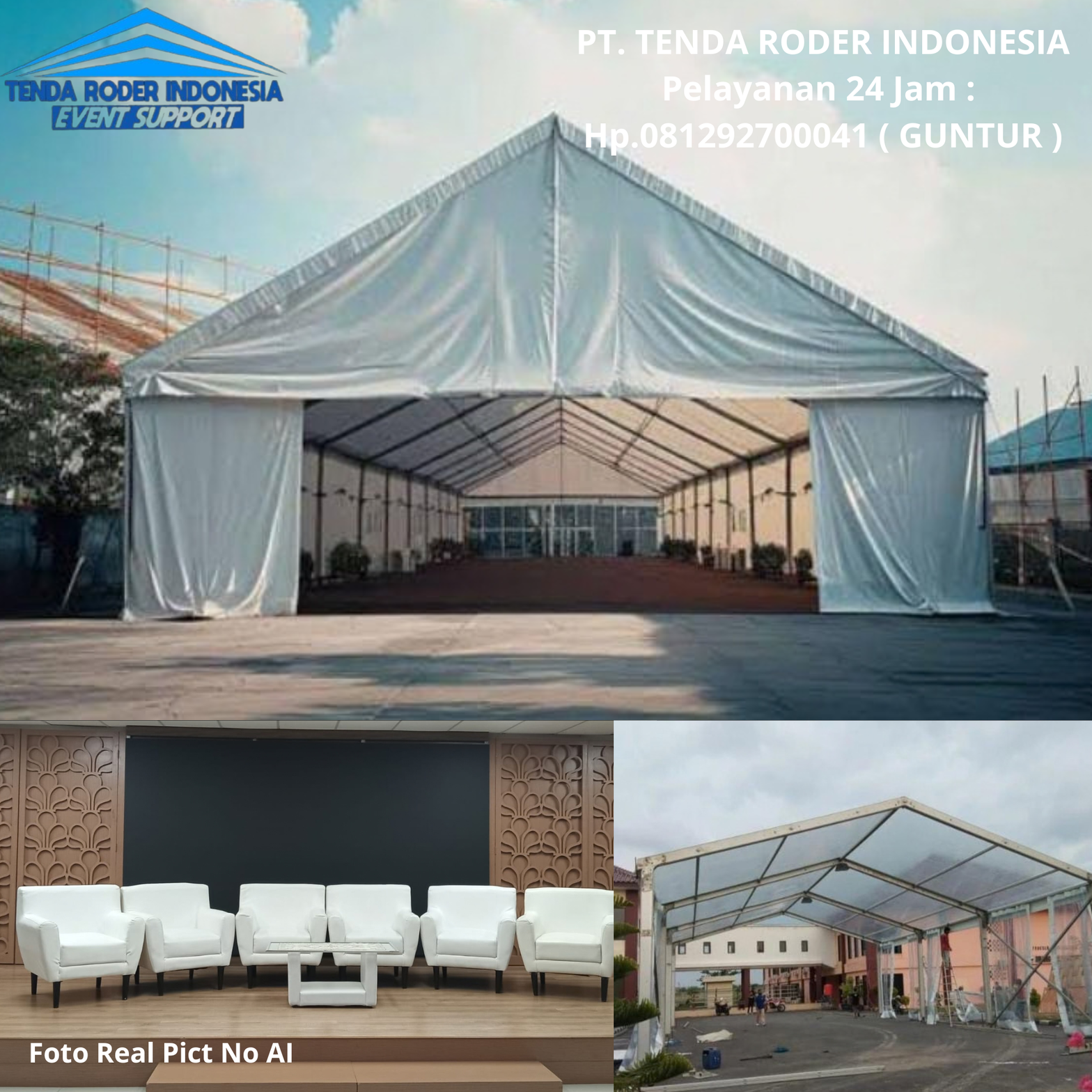 Sewa Sofa Scandinavian Putih Set Meja Kaca,Tenda Roder Depok