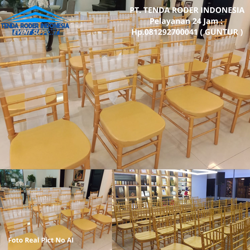 Sewa Kursi VIP Tiffany Kayu, Tenda roder Tangerang 081292700041