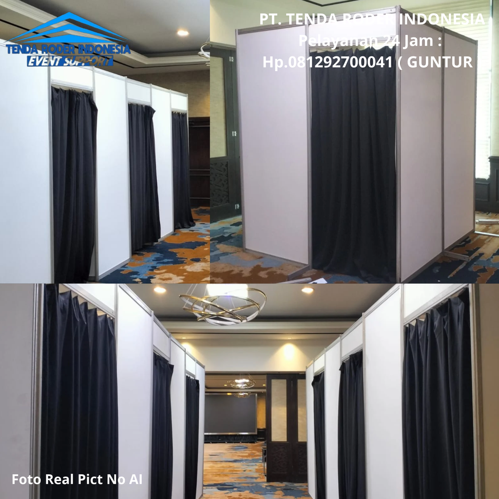 Sewa Partisi 2x2 Pintu Gorden Hitam, Tenda Roder Jakarta