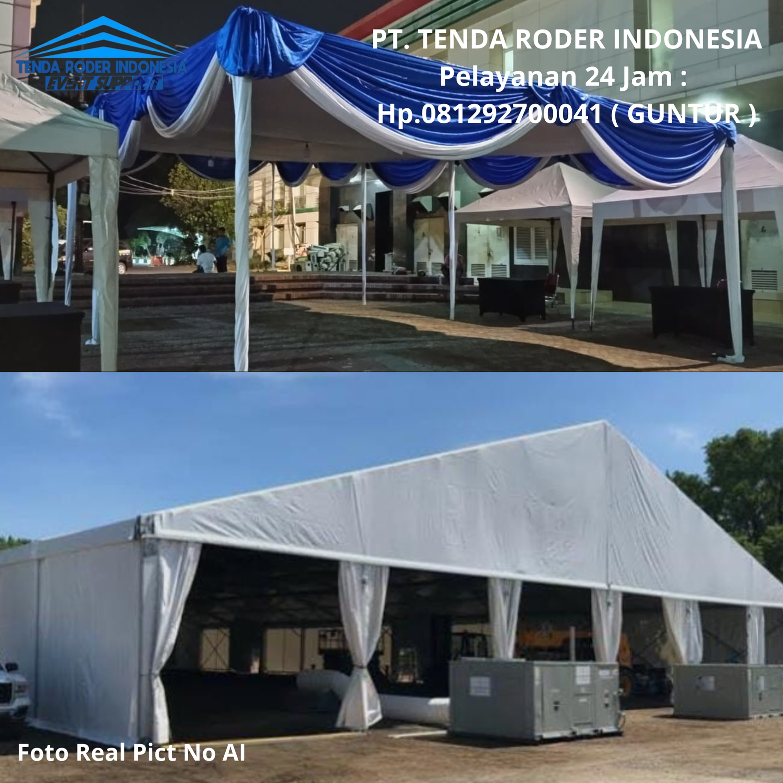 Sewa Tenda Plafon Rumbai Putih Biru, Tenda Roder Jakarta