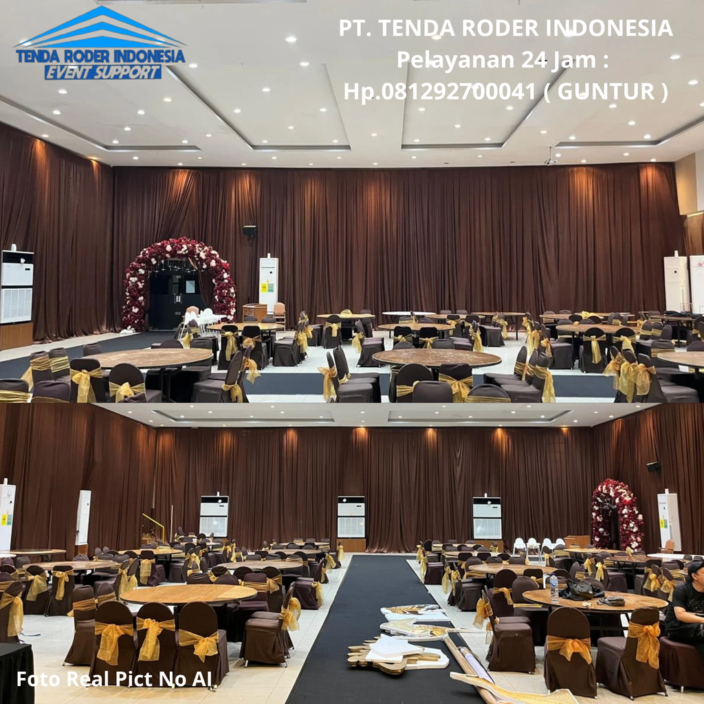Sewa Tenda Roder Dan Tirai Filamin Cokelat Jakarta 081292700041