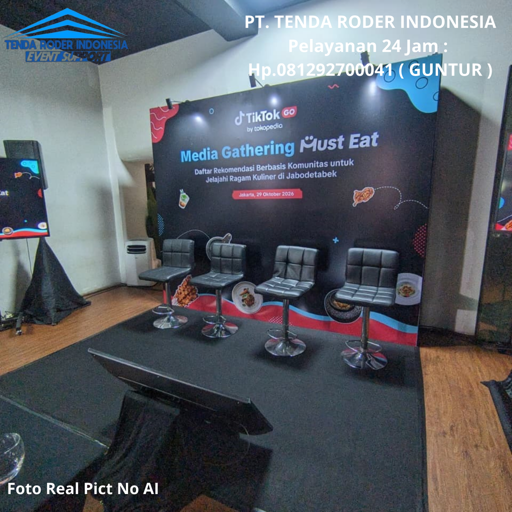 Sewa Tenda Roder,Kursi Barstool Hitam Lengkap Backdrop Bekasi 081292700041