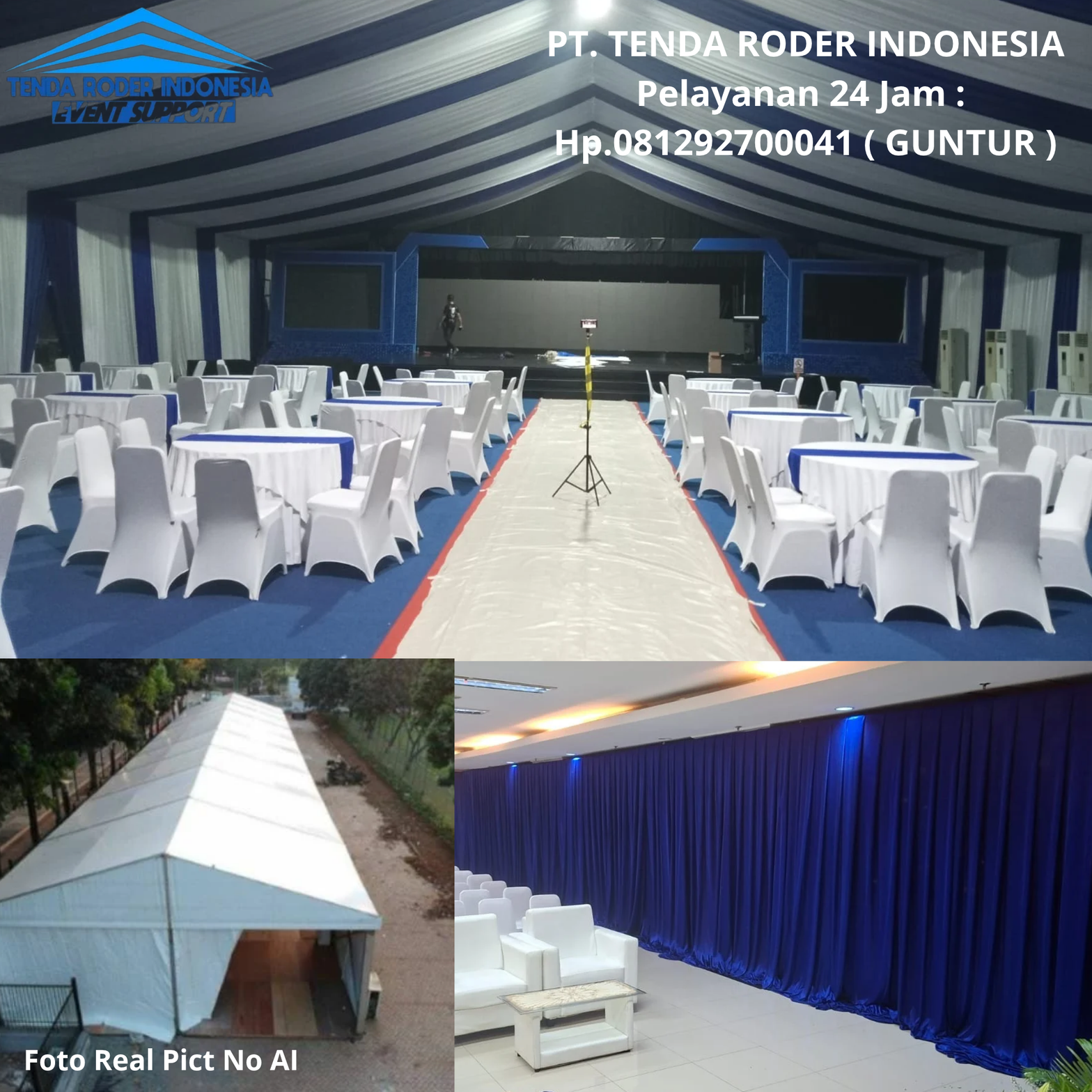 Sewa Tirai Filamin Biru Dan Tenda Roder Bekasi 081292700041